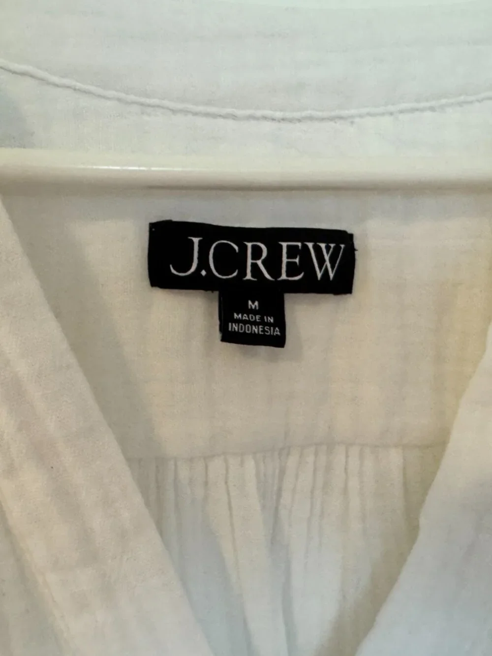 J Crew White Cotton Short Sleeve Shirt Sz. M